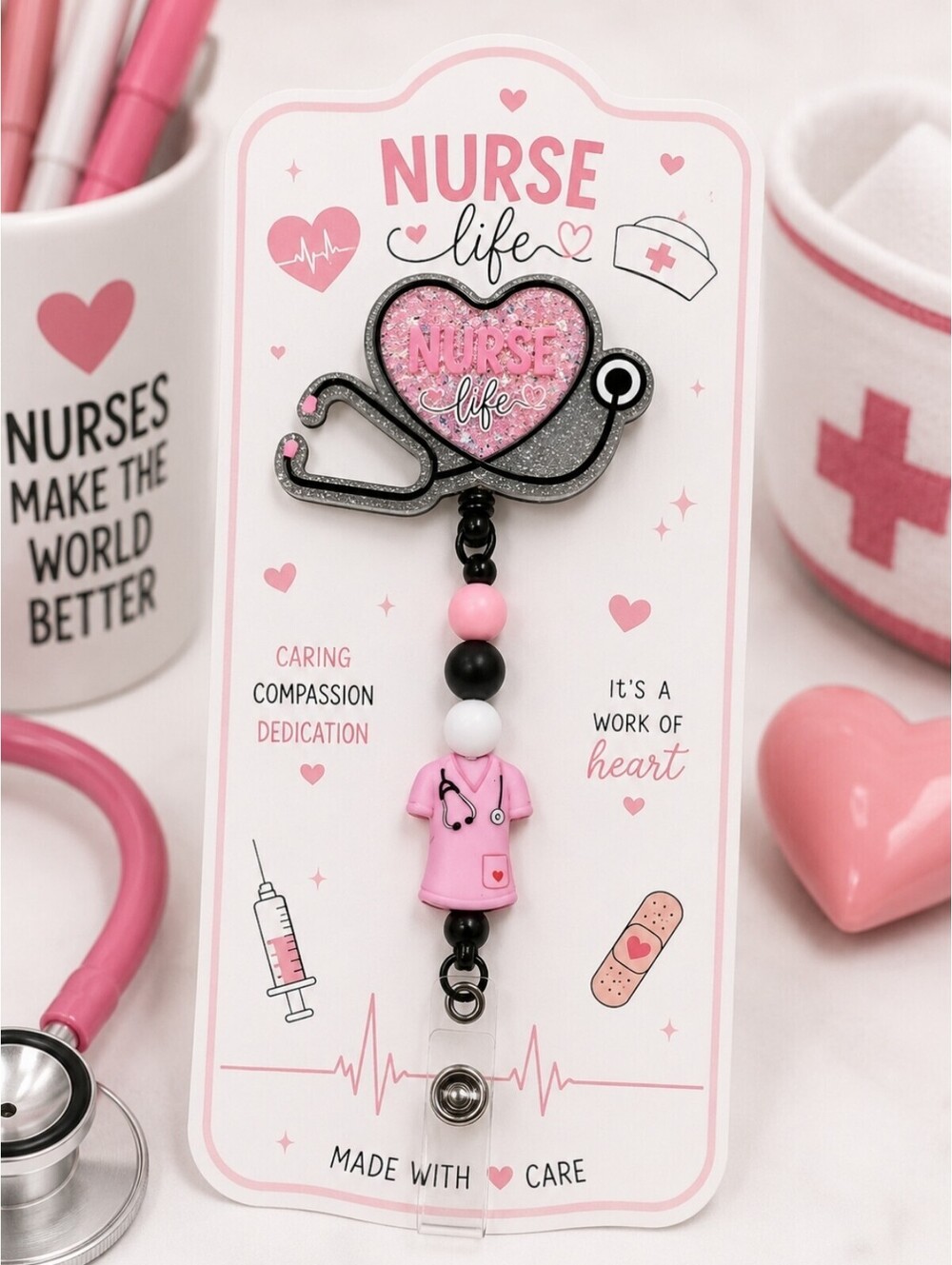 Nurse Life Retractable Lanyard Cardholder ID Badge